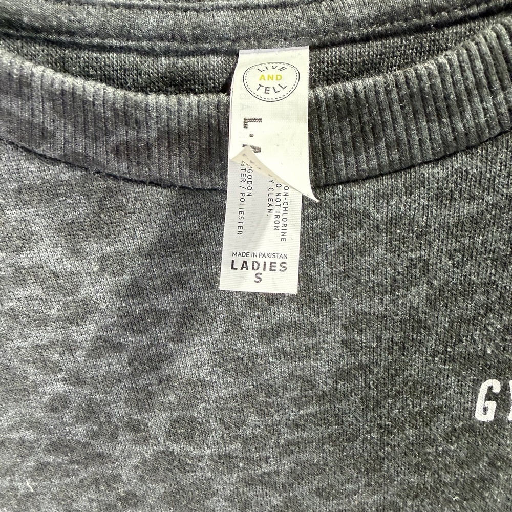 Gymnastics Mom Sweatshirt Women Small Gray Leopard Print Crewneck Pullover - Picture 4 of 7